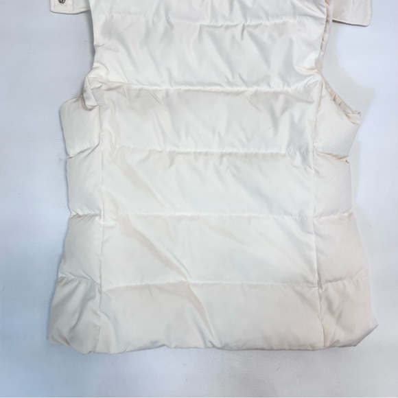 Talbots Duck Down Vest w/ Detachable Hood Faux Fur Ivory Size Small Petite - Picture 9 of 12